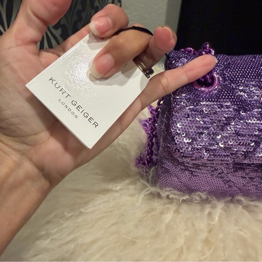 Kurt Geiger rare Purple Sequin mini crossbody bag (rare release in early 2000’s) - Picture 6 of 8